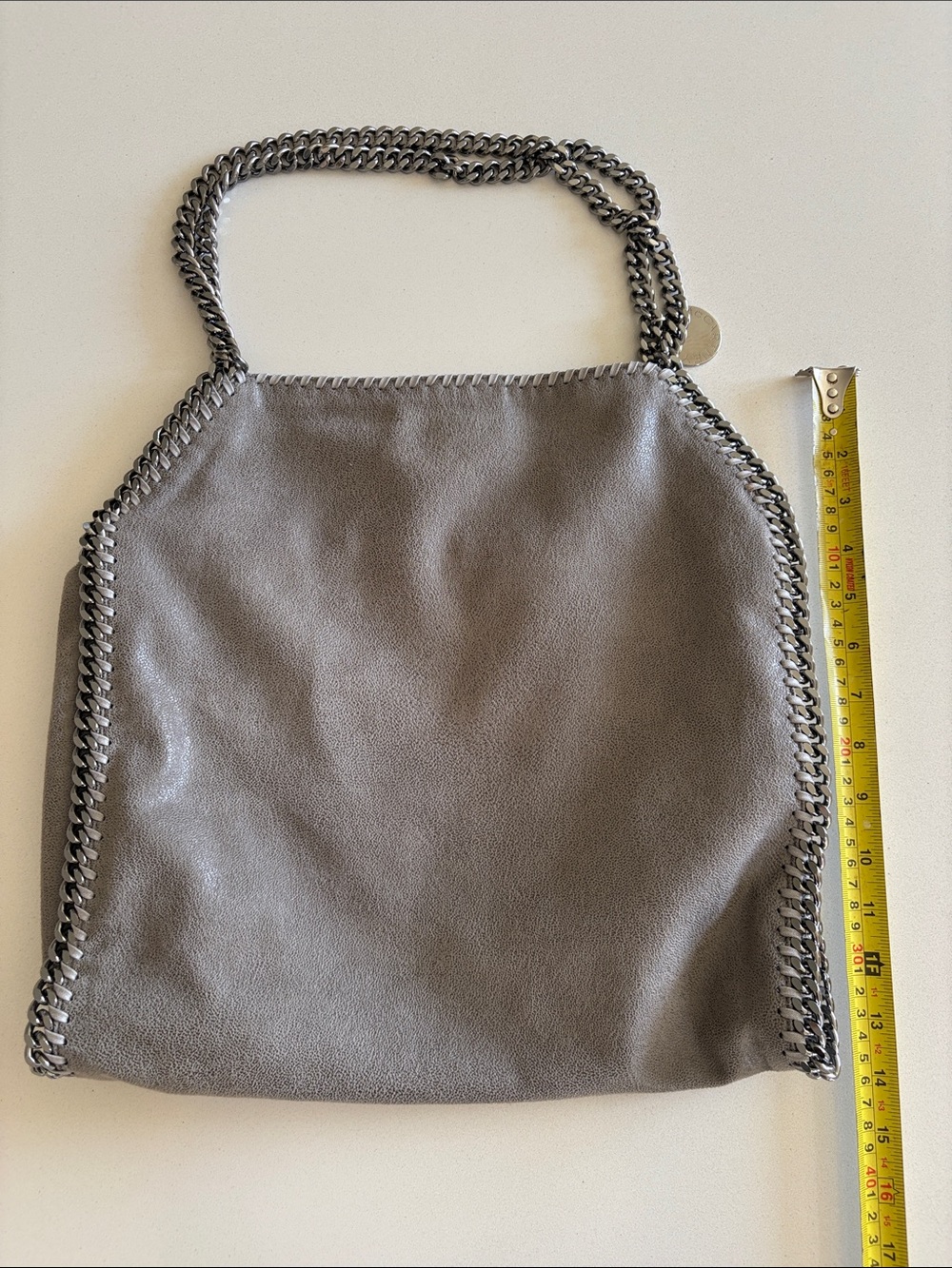 Stella McCartney Grey Chain-Trim Falabella Tote - Picture 12 of 13